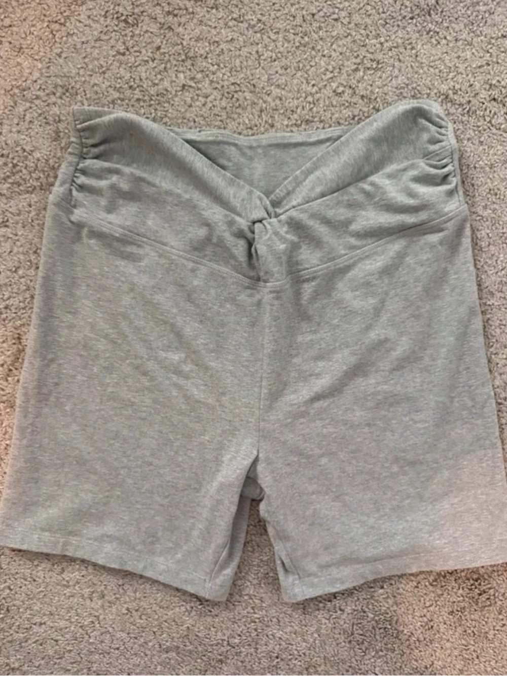 Gray Victoria’s Secret Pink biker shorts with scrunched sides and tie waist XL